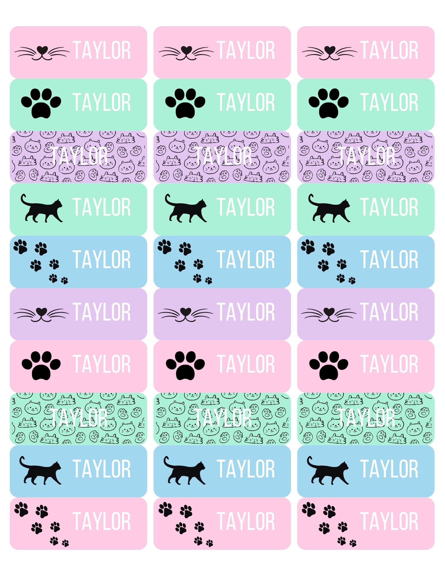 Kid's Name Labels | Printable Canva Name Labels Template - Simplicity Home Living