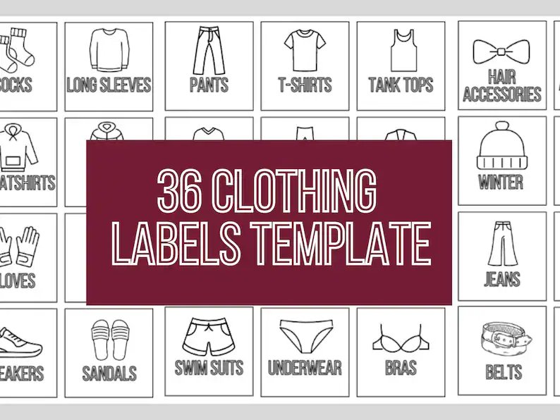 Printable Kids Clothing Labels Digital Download Simplicity Home Living