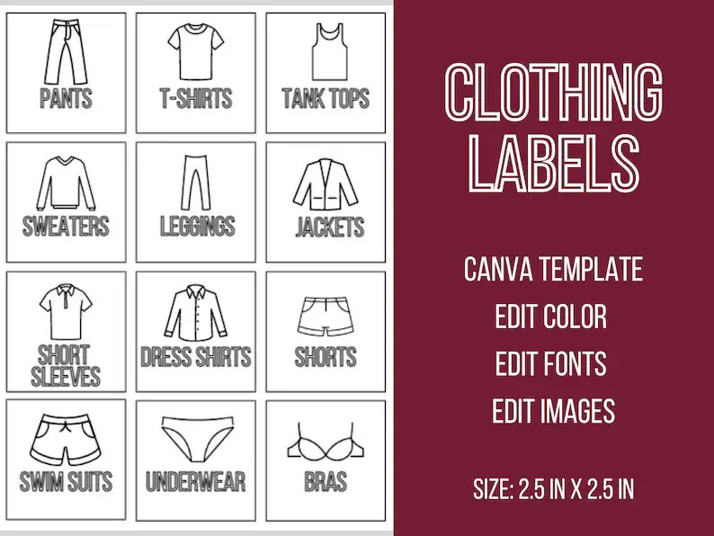 Printable Clothing Labels - Simplicity Home Living