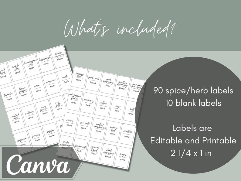 Printable Kitchen Spice Labels - Simplicity Home Living