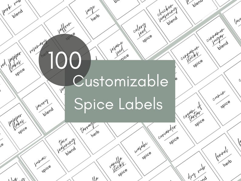 Printable Kitchen Spice Labels - Simplicity Home Living