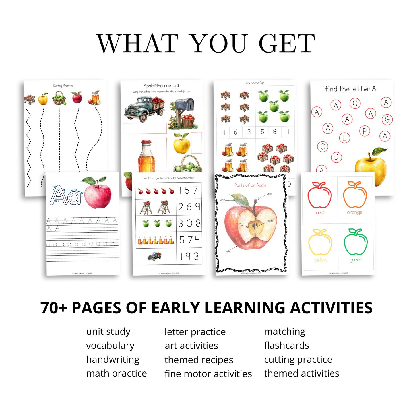 A Is for Apple Alphabet Unit Study | 70+ Printable Early Learning Activities