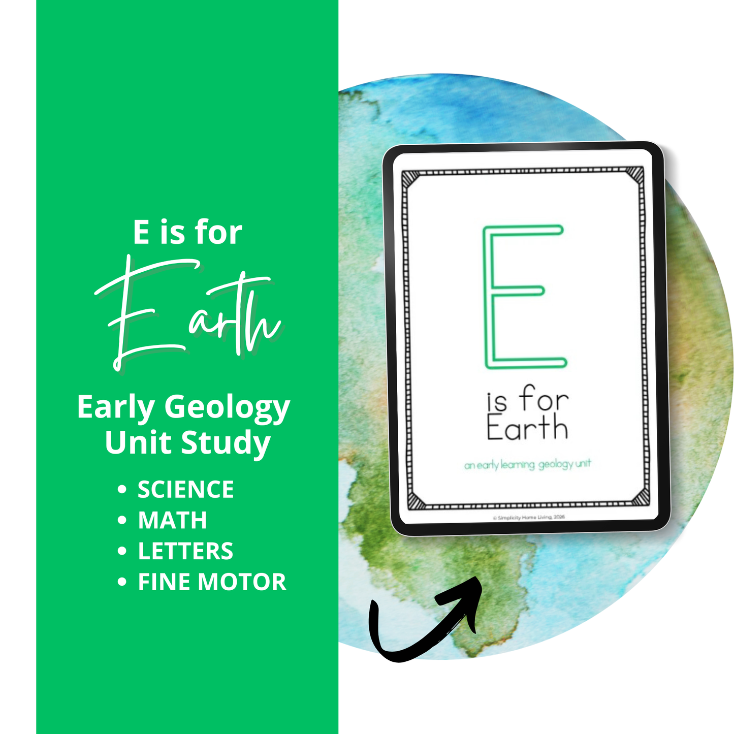 E Is for Earth Alphabet Unit Study | 77-Page Printable Early Learning Activities