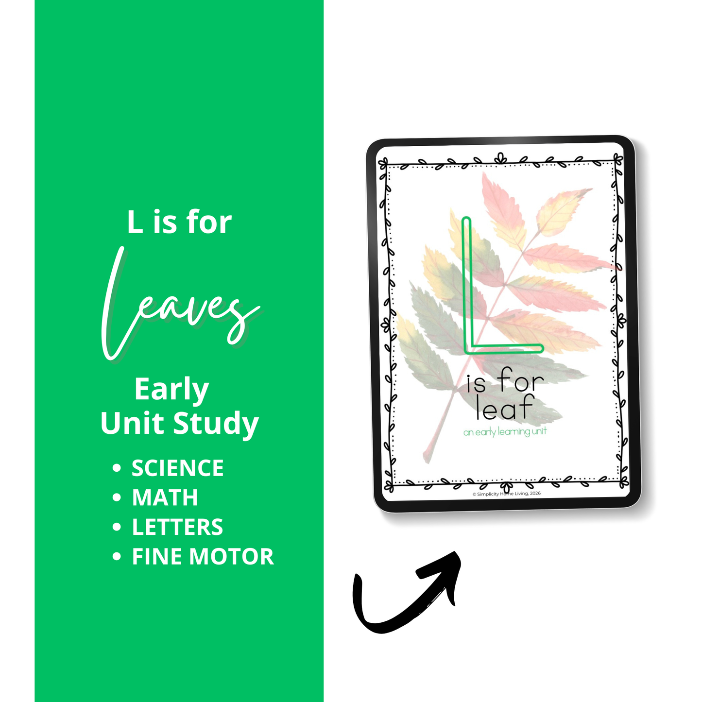 L is for Leaf | Alphabet Early Learning Unit Study | Pre-K Activities