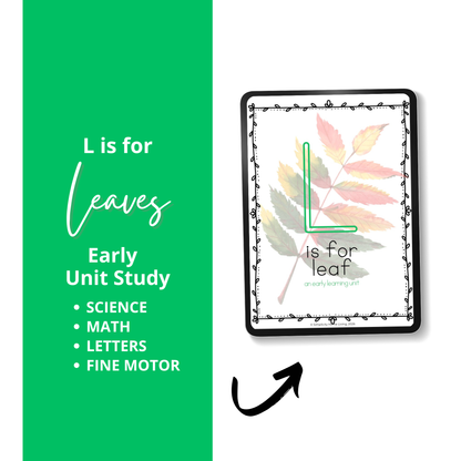 L is for Leaf | Alphabet Early Learning Unit Study | Pre-K Activities