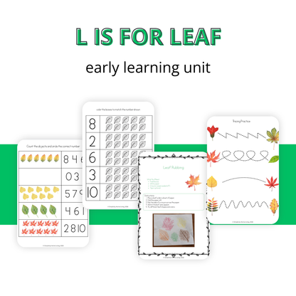 L is for Leaf | Alphabet Early Learning Unit Study | Pre-K Activities