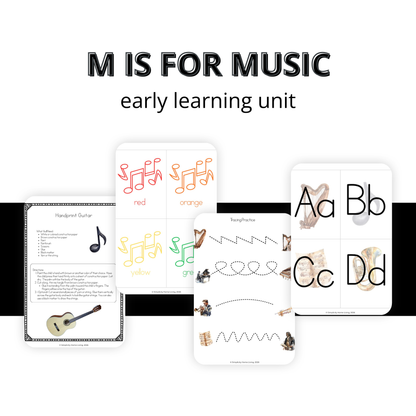 M is for Music Alphabet Unit Study | Preschool Music & Letter M Printable Activities