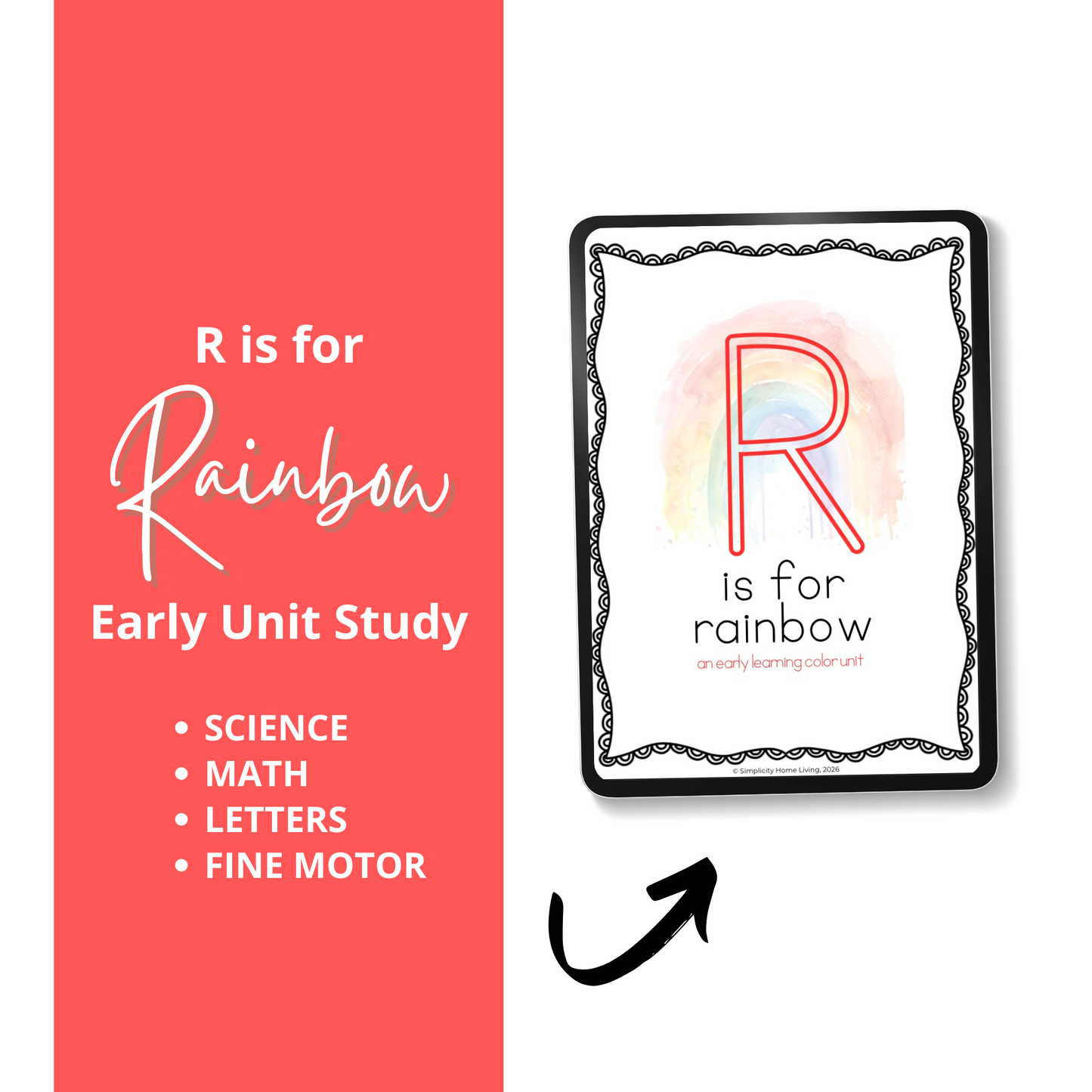 R is for Rainbow Alphabet Unit Study | Preschool Rainbow, Colors & Letter R Printable Activities