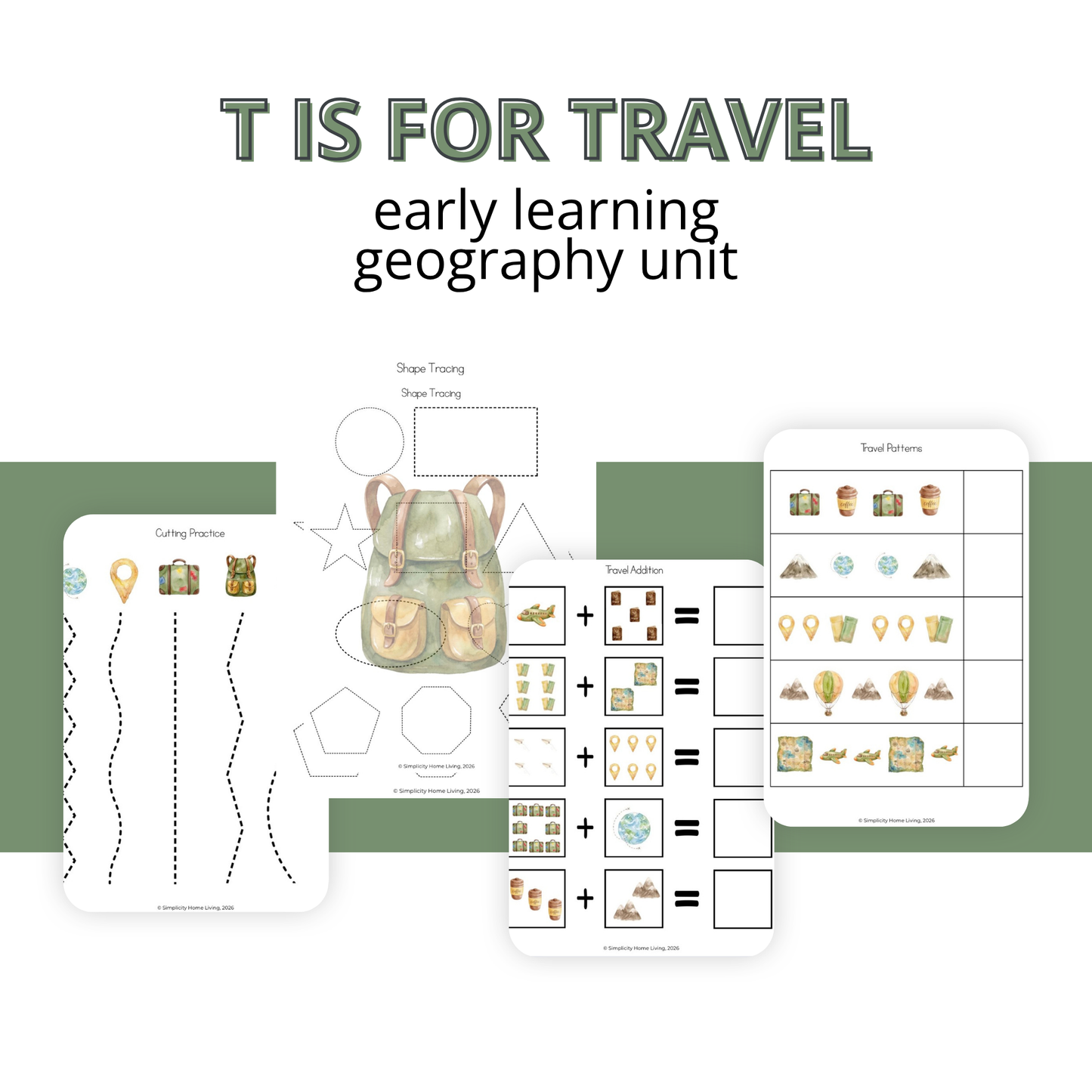T is for Travel Alphabet Unit Study | Preschool Geography, Continents, Oceans & Letter T Activities