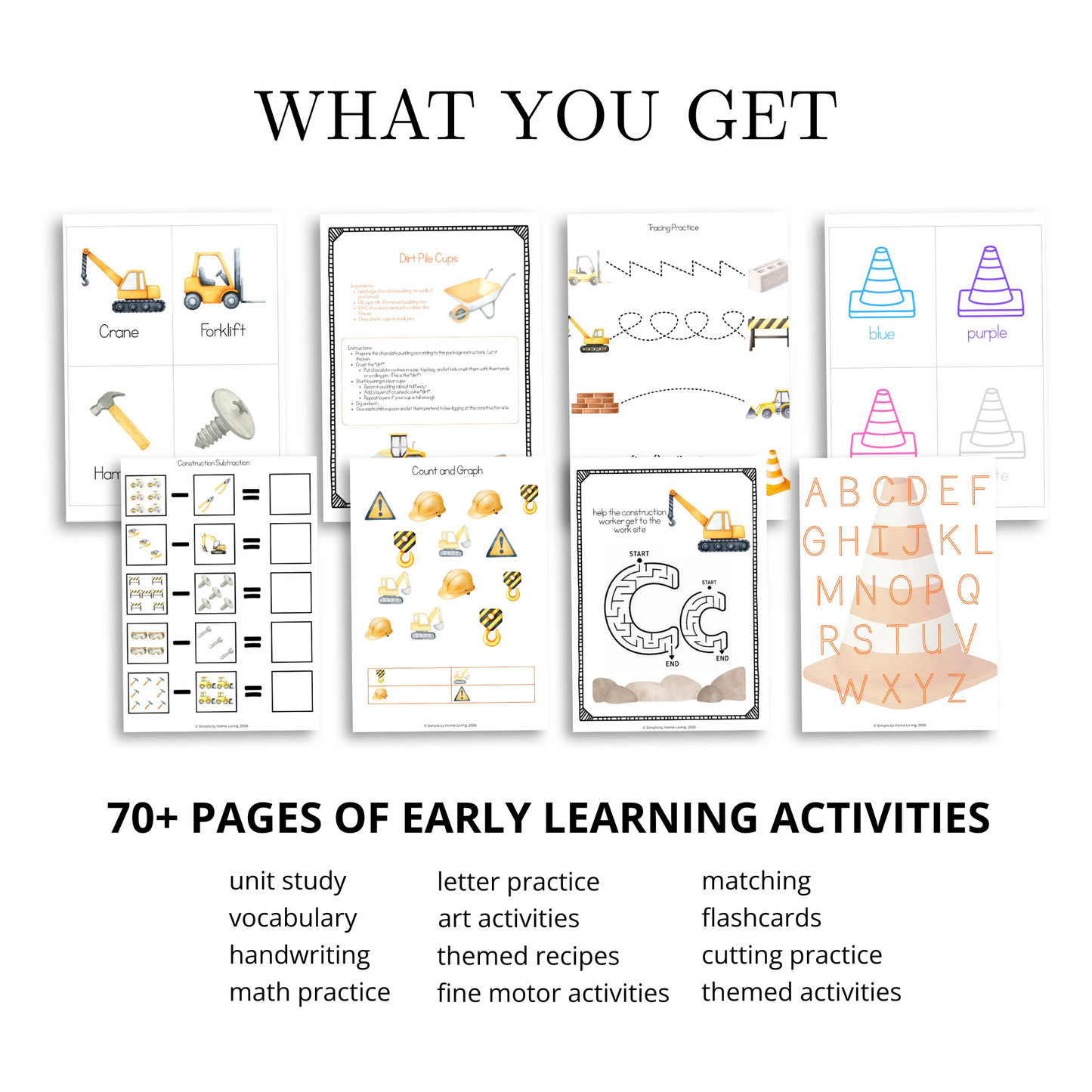 C Is for Construction Alphabet Unit Study | 72-Page Printable Early Learning Activities