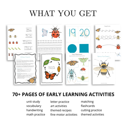 I Is for Insect Alphabet Early Learning Unit Study | 70+ Printable Early Learning Activities