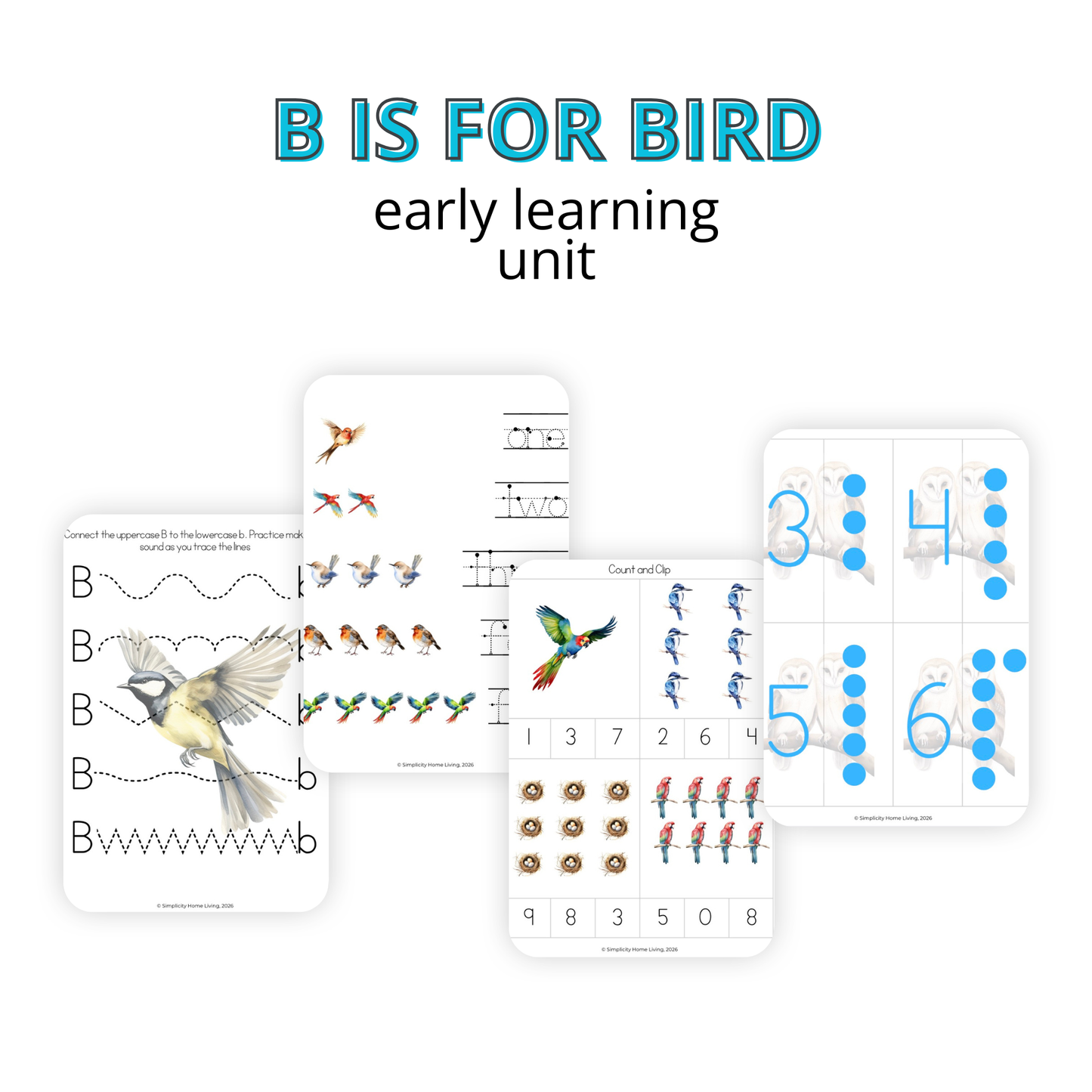 B Is for Bird Alphabet Unit Study | 77-Page Printable Early Learning Unit