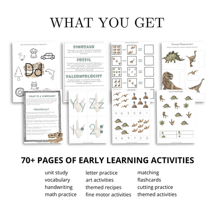 D Is for Dinosaur Alphabet Unit Study | 71-Page Preschool Printable - Simplicity Home Living