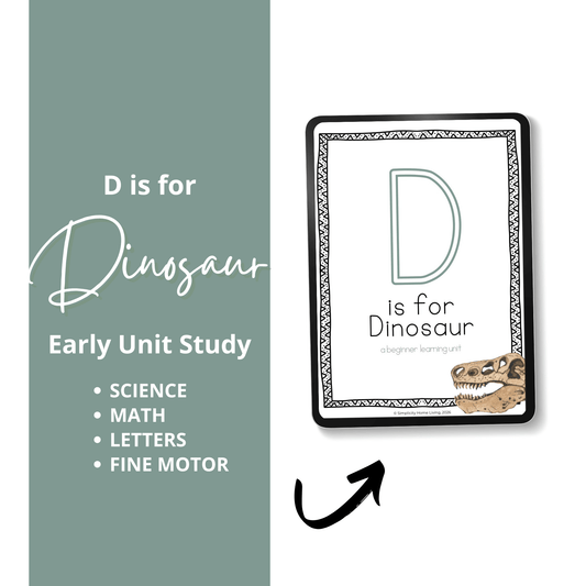 D Is for Dinosaur Alphabet Unit Study | 71-Page Preschool Printable - Simplicity Home Living
