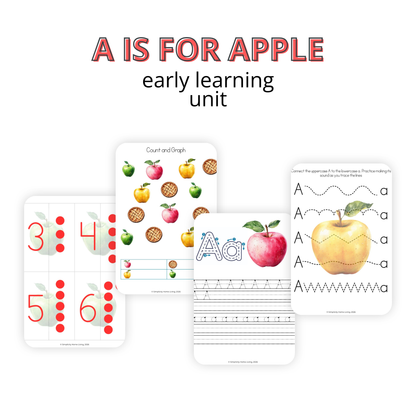 A Is for Apple Alphabet Unit Study | 70+ Printable Early Learning Activities