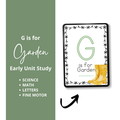 G Is for Garden Alphabet Unit Study | 70+ Printable Early Learning Activities - Simplicity Home Living