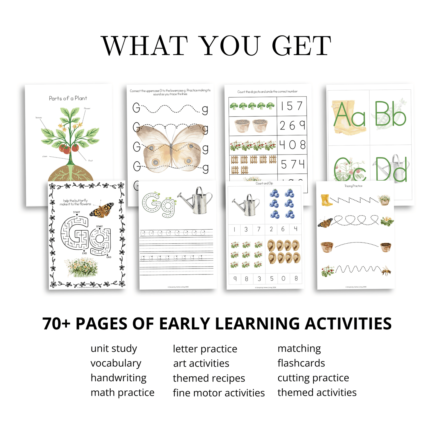 G Is for Garden Alphabet Unit Study | 70+ Printable Early Learning Activities - Simplicity Home Living