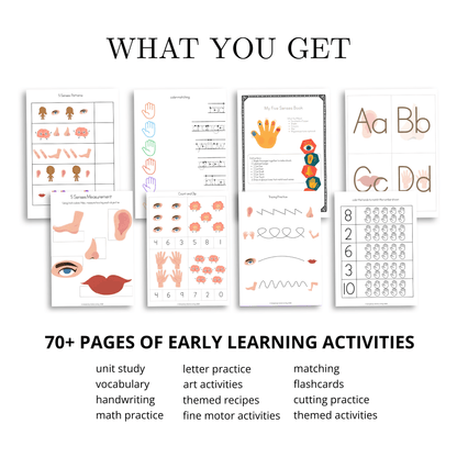 H Is for Human Body Alphabet Unit Study | 70+ Page Preschool Printable - Simplicity Home Living