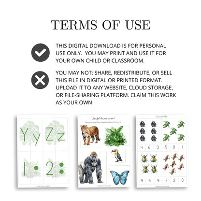 J is for Jungle Alphabet Early Learning Unit Study | 70-Page Pre-K Printable - Simplicity Home Living