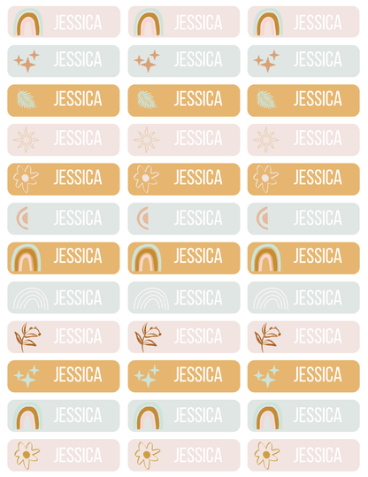 Kid's Name Labels | Printable Canva Name Labels Template - Simplicity Home Living