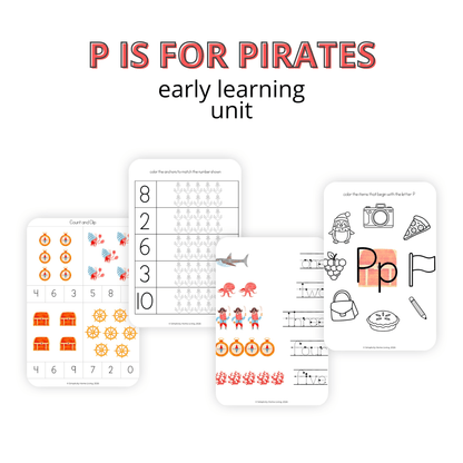 P Is for Pirate Alphabet Unit Study | Preschool Pirate & Letter P Printable Activities - Simplicity Home Living