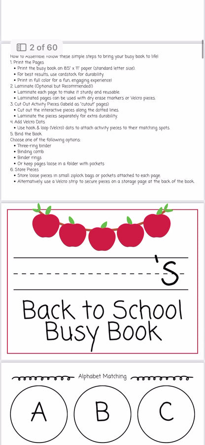 Printable Busy Book