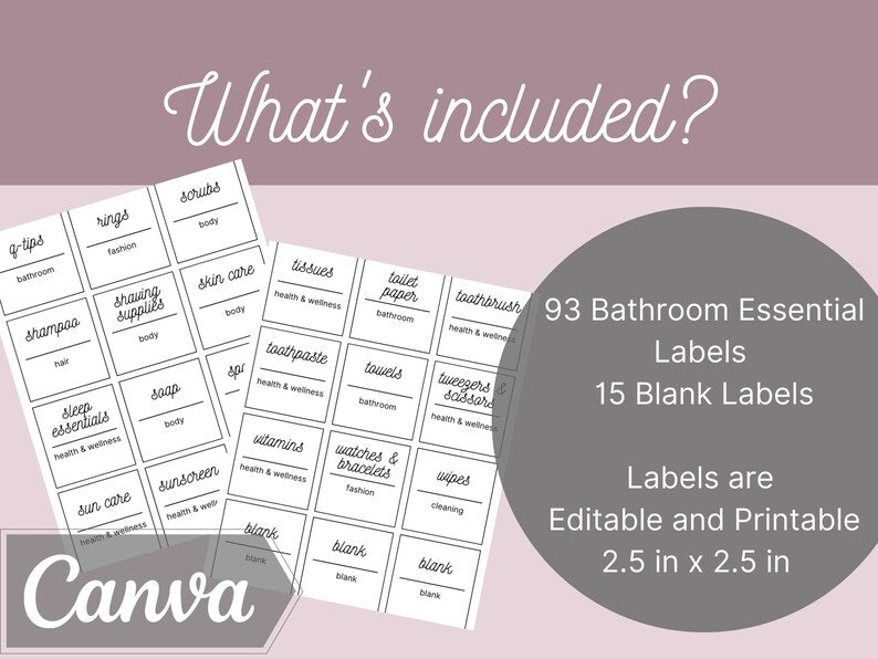 Printable Bathroom Labels - Simplicity Home Living