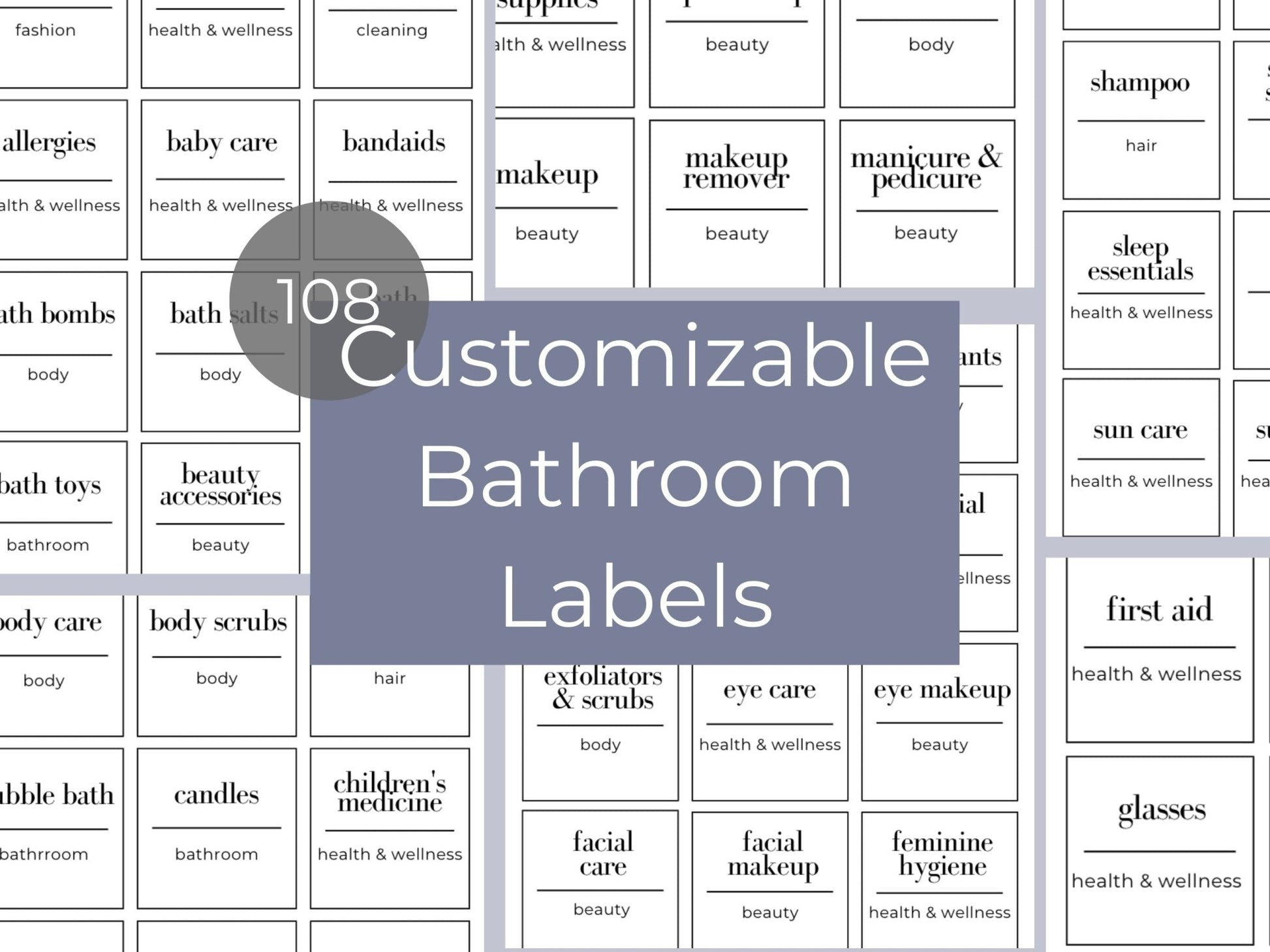 Printable Bathroom Labels - Simplicity Home Living