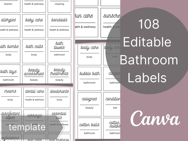 Printable Bathroom Labels - Simplicity Home Living