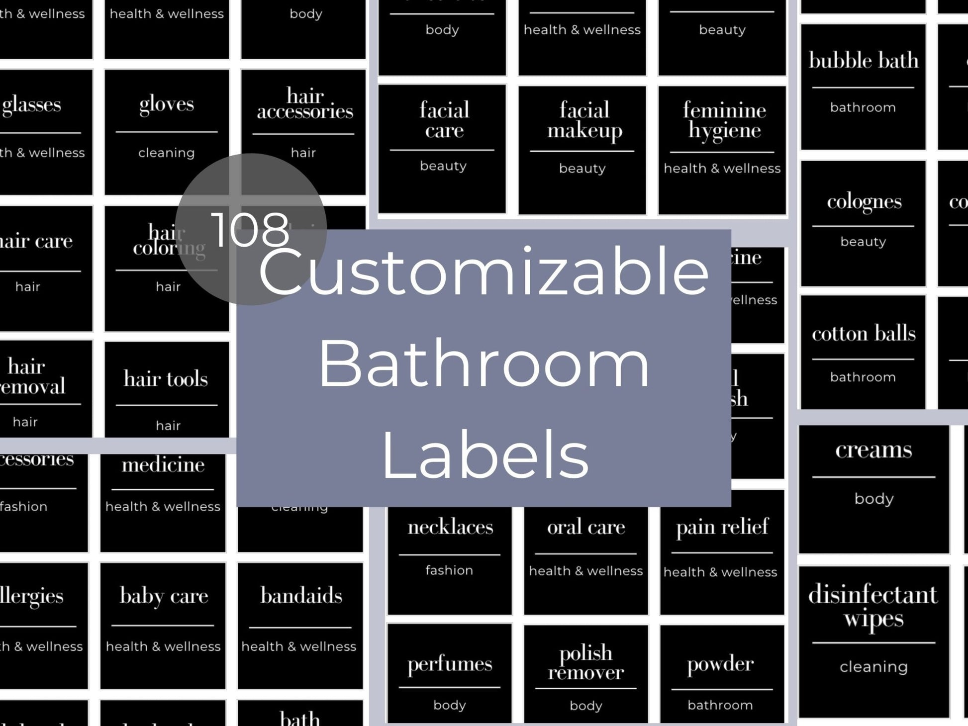 Printable Bathroom Labels - Simplicity Home Living