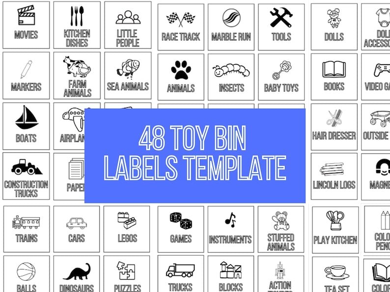 Printable Toy Bin Labels - Simplicity Home Living