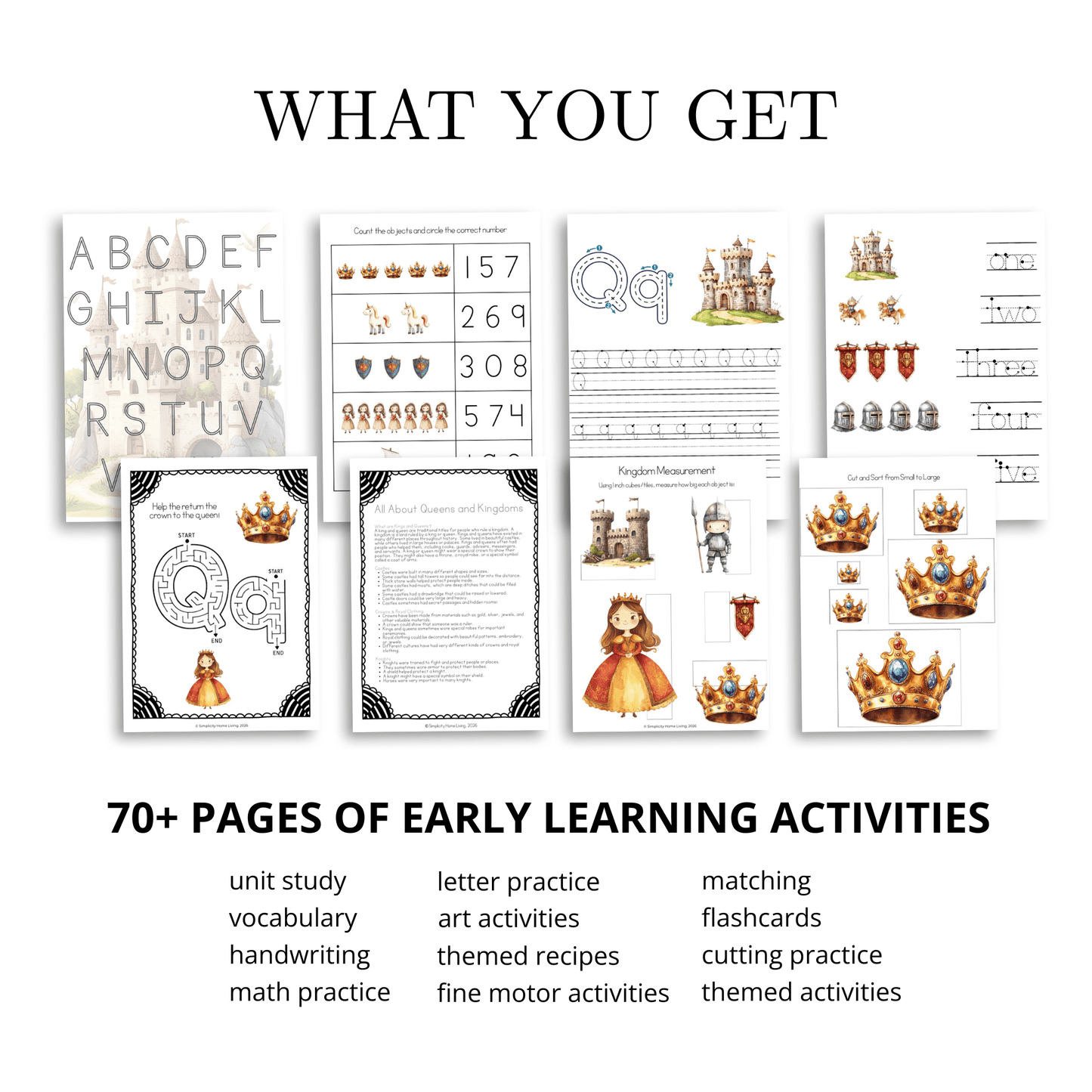 Q is for Queens Alphabet Unit Study | Preschool Queen, Castle & Letter Q Printable Activities - Simplicity Home Living