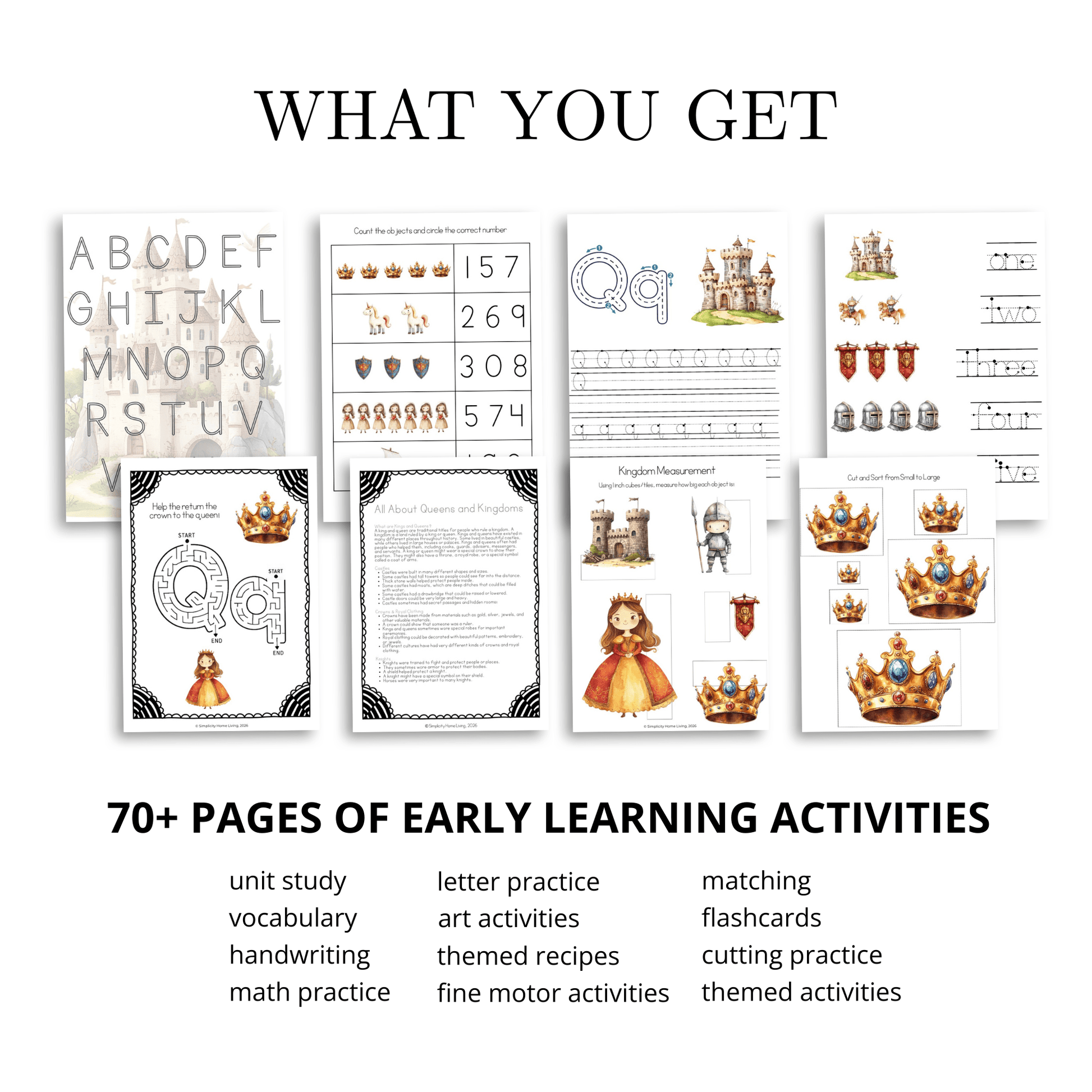 Q is for Queens Alphabet Unit Study | Preschool Queen, Castle & Letter Q Printable Activities - Simplicity Home Living