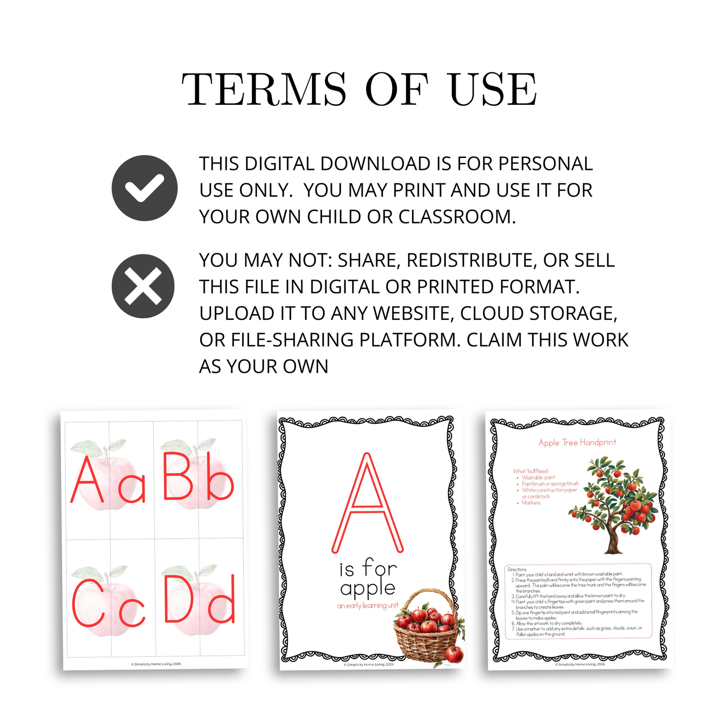 A Is for Apple Alphabet Unit Study | 70+ Printable Early Learning Activities
