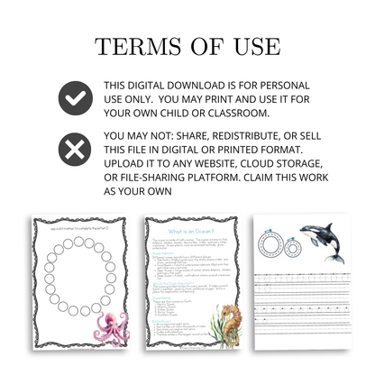 O is for Ocean Alphabet Unit Study | Preschool Ocean, Marine Life & Letter O Activities