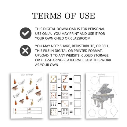M is for Music Alphabet Unit Study | Preschool Music & Letter M Printable Activities