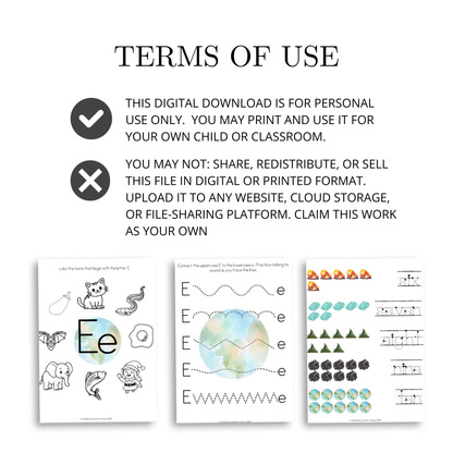E Is for Earth Alphabet Unit Study | 77-Page Printable Early Learning Activities