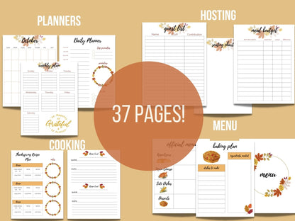 Thanksgiving Day Planner Pack | Printable Thanksgiving Planner - Simplicity Home Living