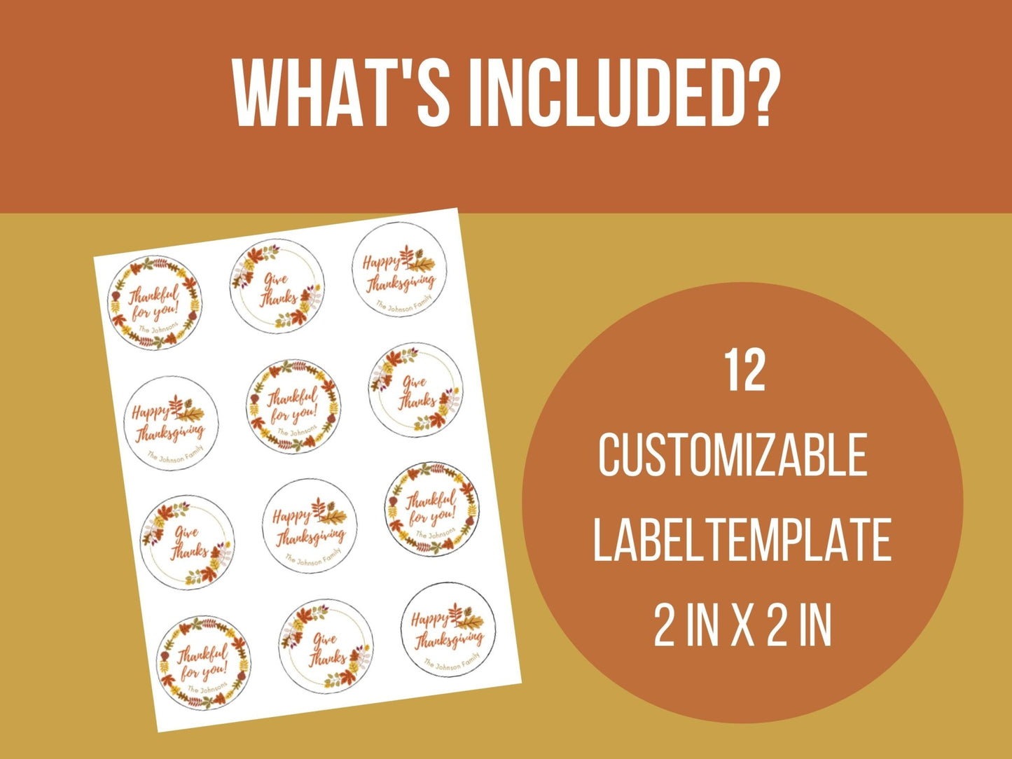 Thanksgiving Thank You Labels | Printable Canva Template - Simplicity Home Living