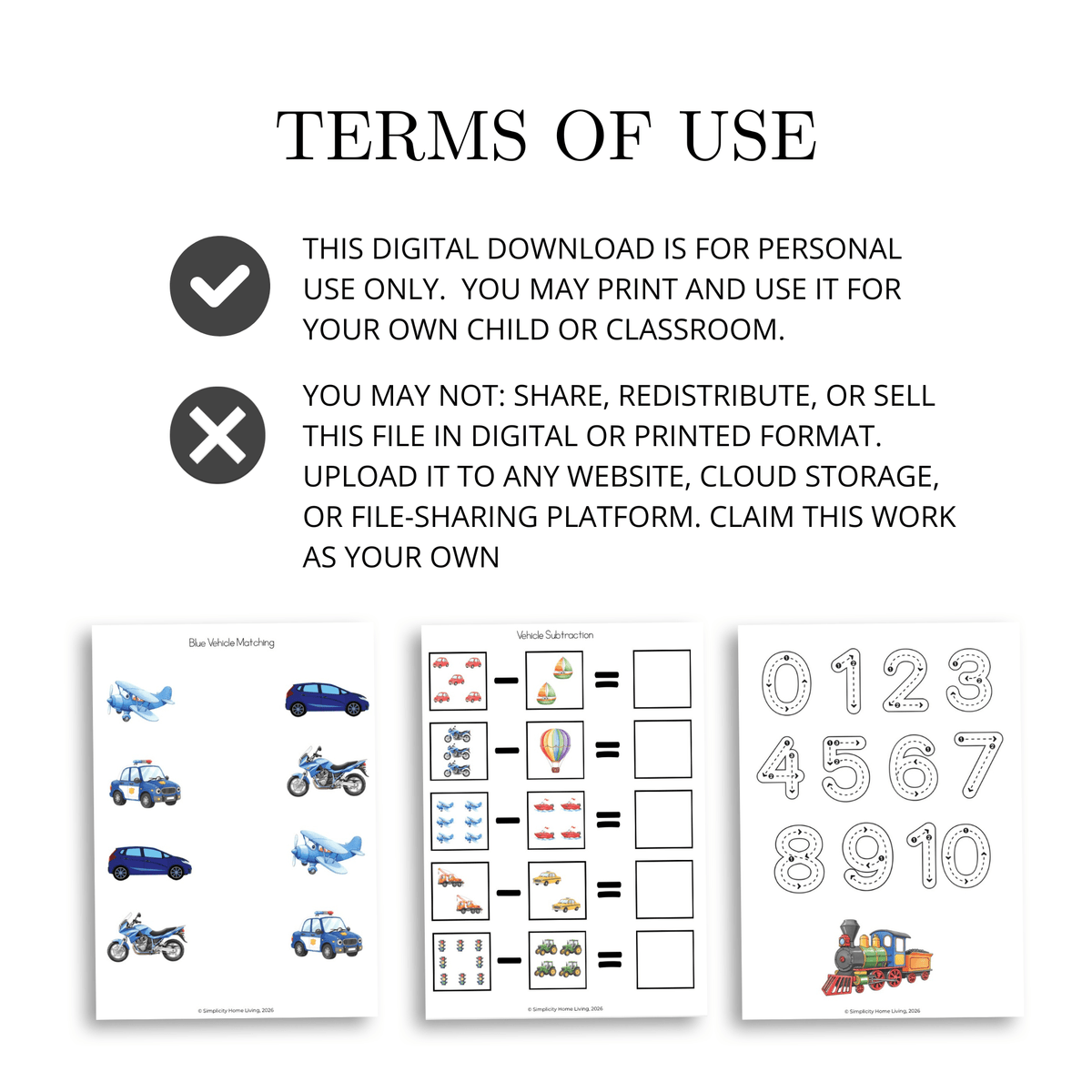 V is for Vehicle Alphabet Unit Study | Preschool Transportation Activities & Letter V Printable - Simplicity Home Living