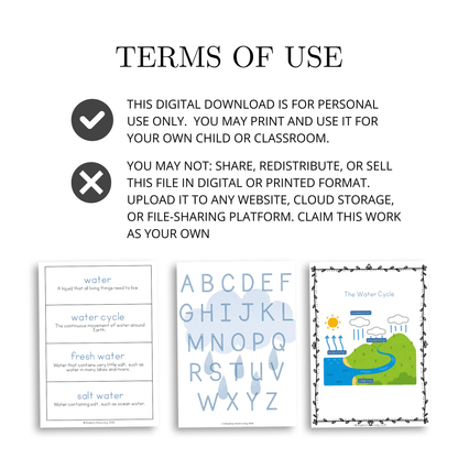 W is for Water Alphabet Unit Study | Preschool Water Cycle Activities & Letter W Printable - Simplicity Home Living