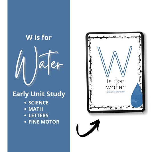 W is for Water Alphabet Unit Study | Preschool Water Cycle Activities & Letter W Printable - Simplicity Home Living