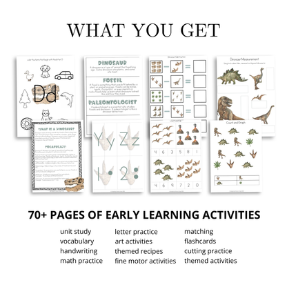 D Is for Dinosaur Alphabet Unit Study | 71-Page Preschool Printable