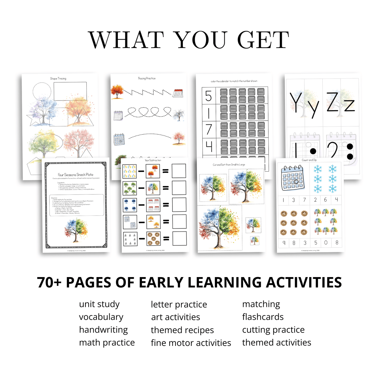 Y is for Year Alphabet Unit Study | Preschool Seasons, Months & Calendar Printable - Simplicity Home Living